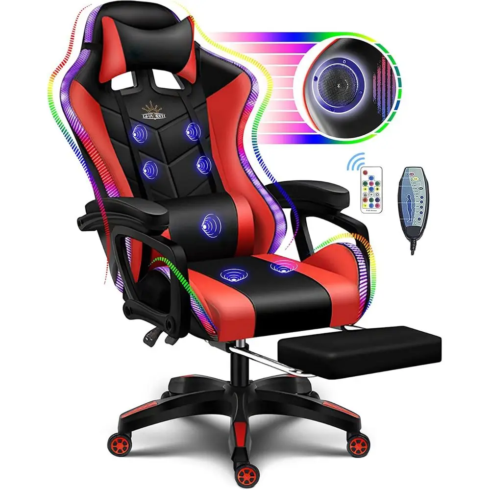 Rgb Gaming Chair - Chaise de jeu ergonomique à dossier
