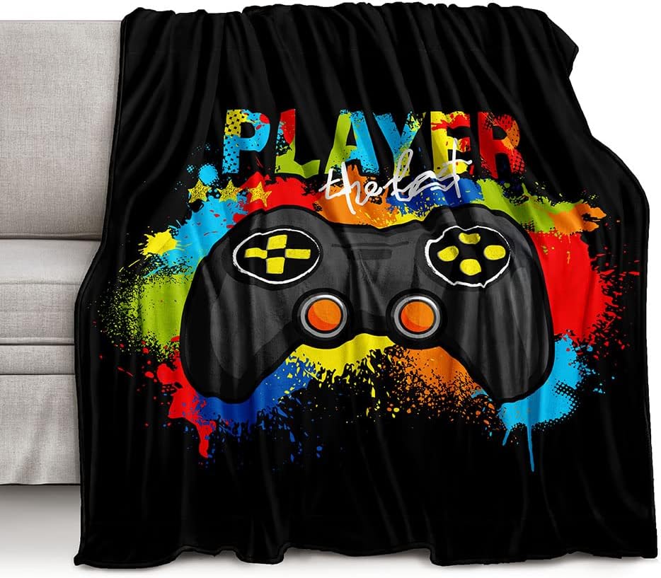 Esports Gaming Bed - Couverture polaire graphique de jeu, cadeau