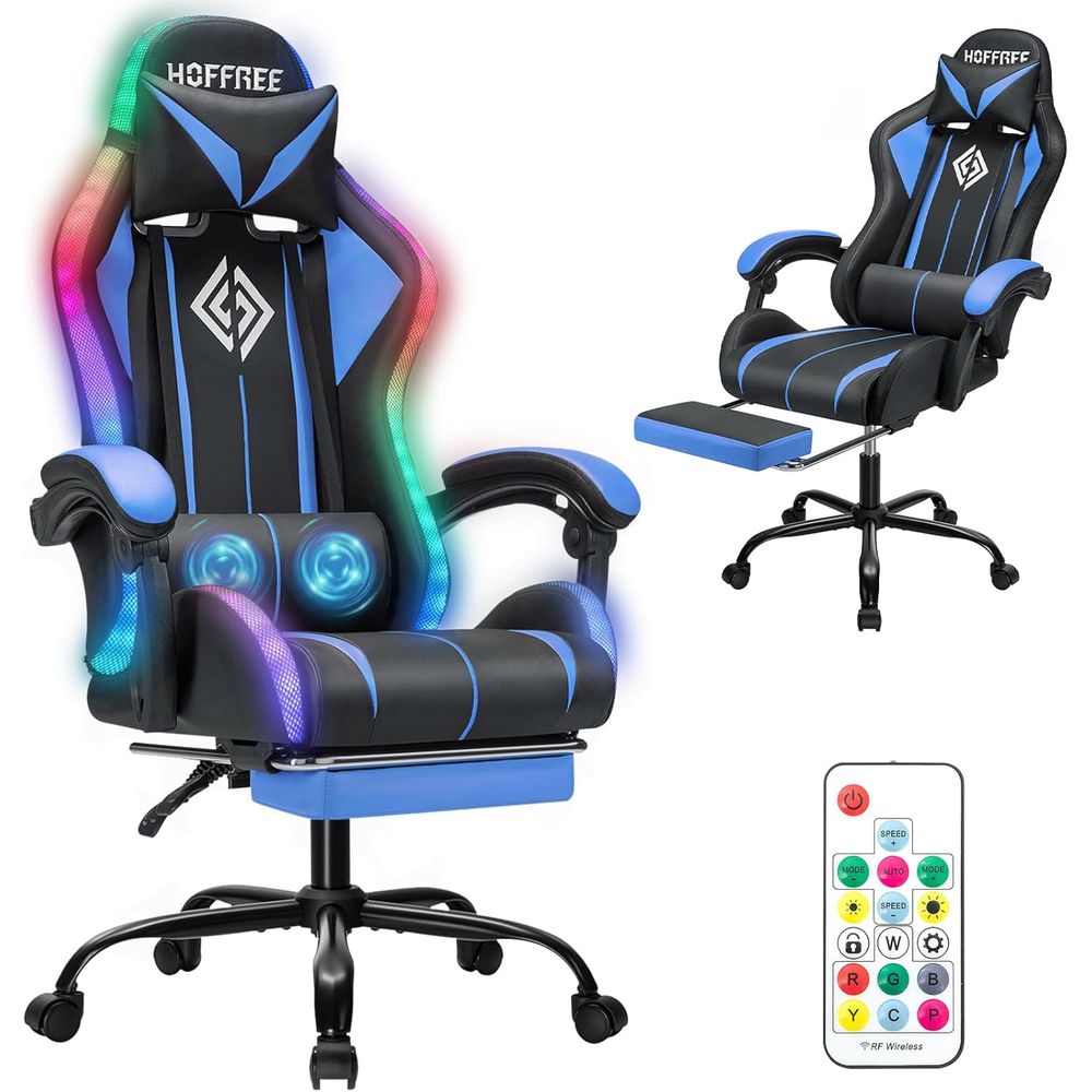 Rgb Gaming Chair - Chaise de jeu LED avec massage