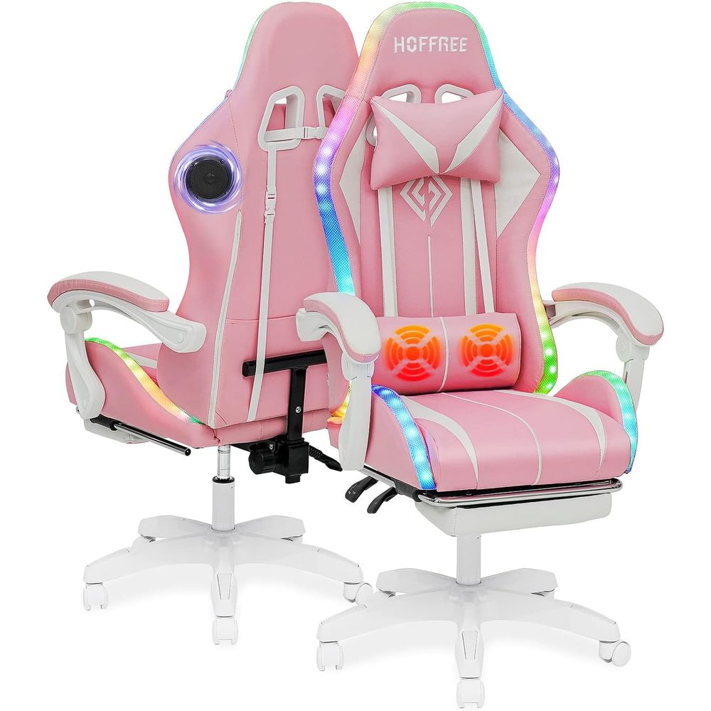 Rgb Gaming Chair - Chaise de jeu ergonomique Bluetooth avec