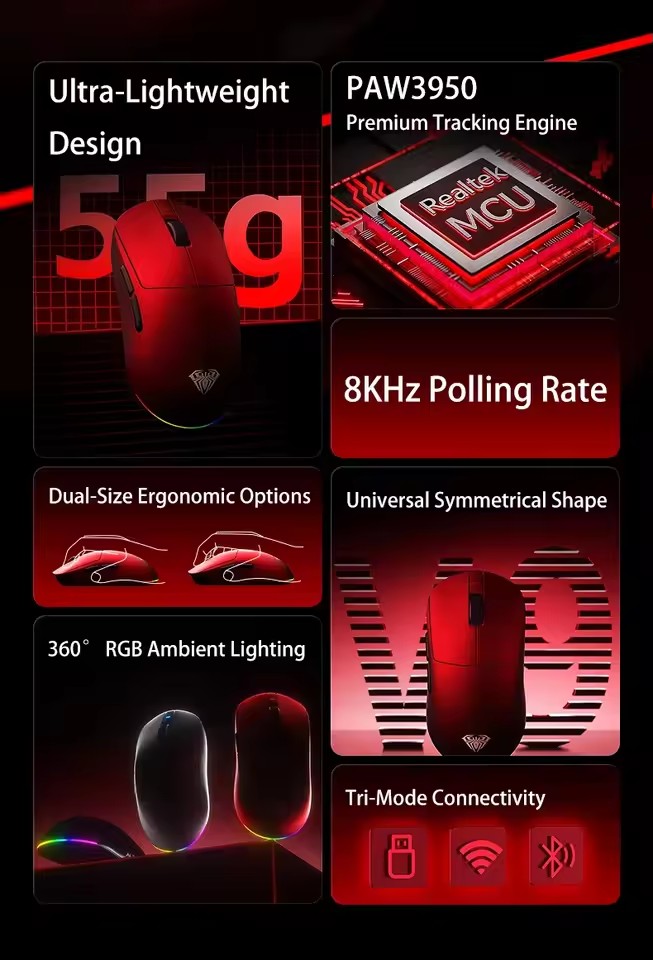 AULA V9 souris Ultra sans fil  - Esports Wireless Gaming Mouse avis et prix