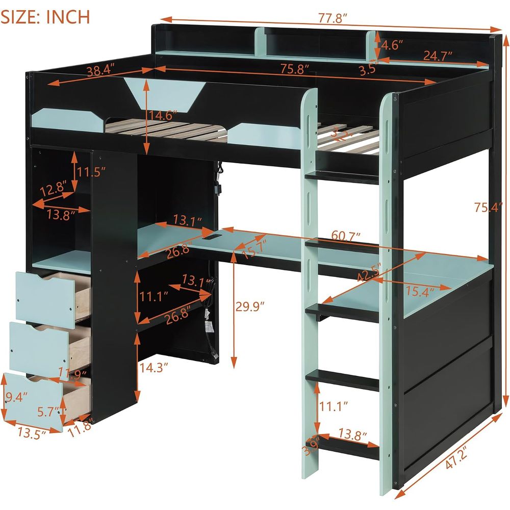 Lit mezzanine gaming double av - Esports Gaming Bed avis et prix