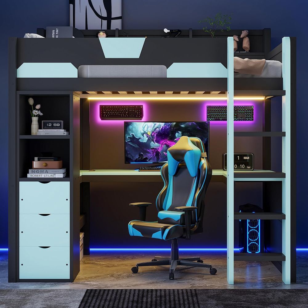 Lit mezzanine gaming double av - Esports Gaming Bed avis et prix