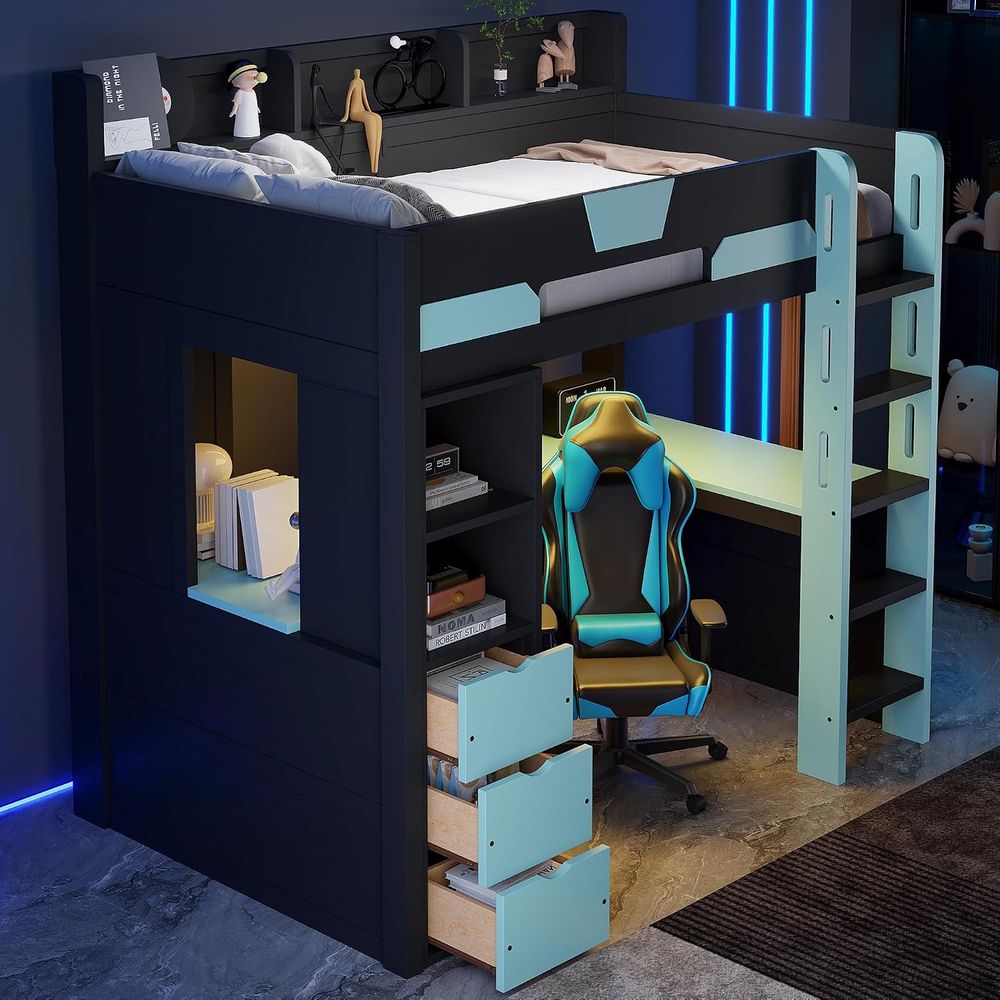 Lit mezzanine gaming double av - Esports Gaming Bed avis et prix