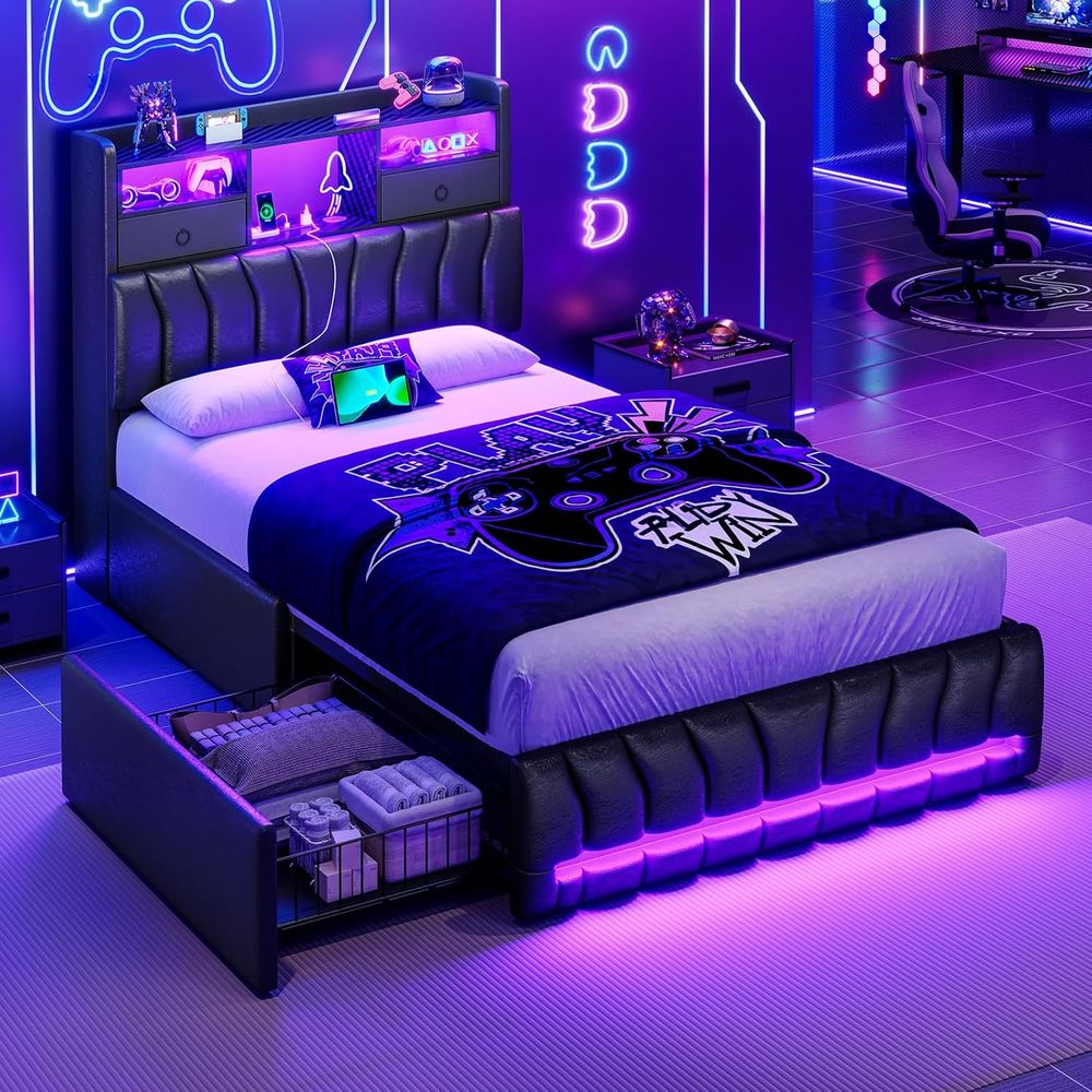 Lit double avec rangement, 2 t - Esports Gaming Bed avis et prix